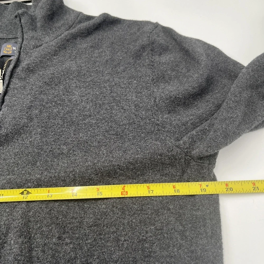 Wallin & Bros Mens 100% Cotton Sweater 1/4‎ Zip Gray Pullover Long Sleeve Medium